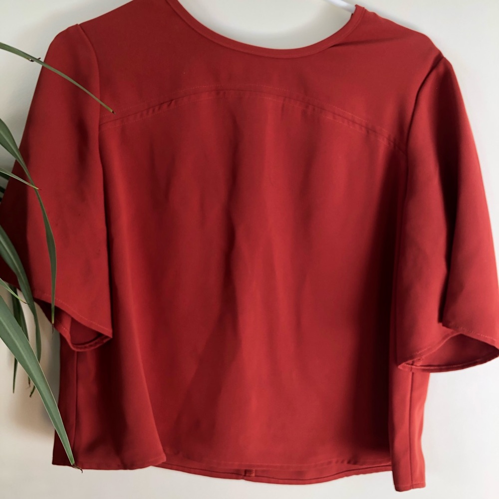 Rachel Roy crêpe Burnt Orange top